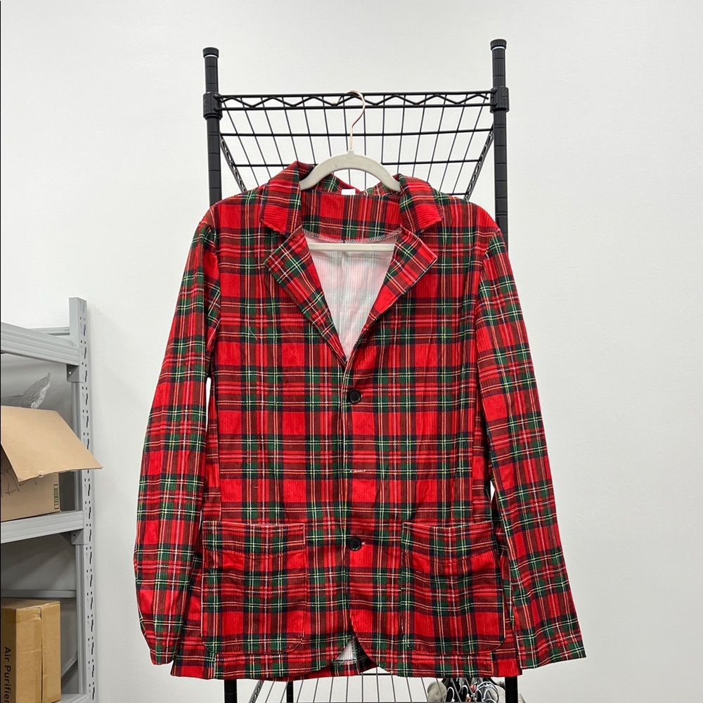 Plaid Red Women's Jacket